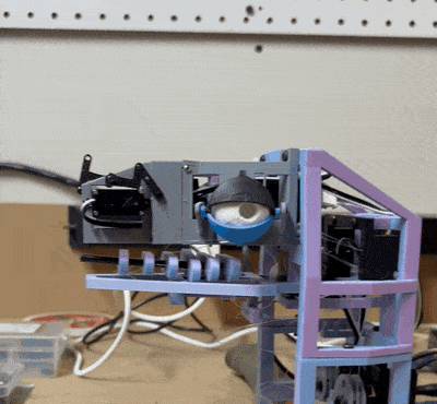 Eyelids and eyeballs in motion on the dragon head
