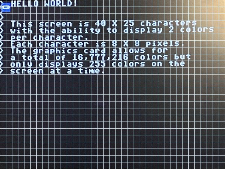 Monitor split into character cells