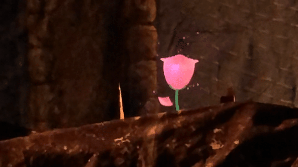 Still of the pepper's ghost rose in the stage scenery