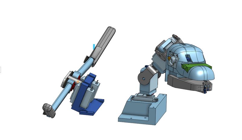 CAD model of a shoulder-mounted animatronic dragon